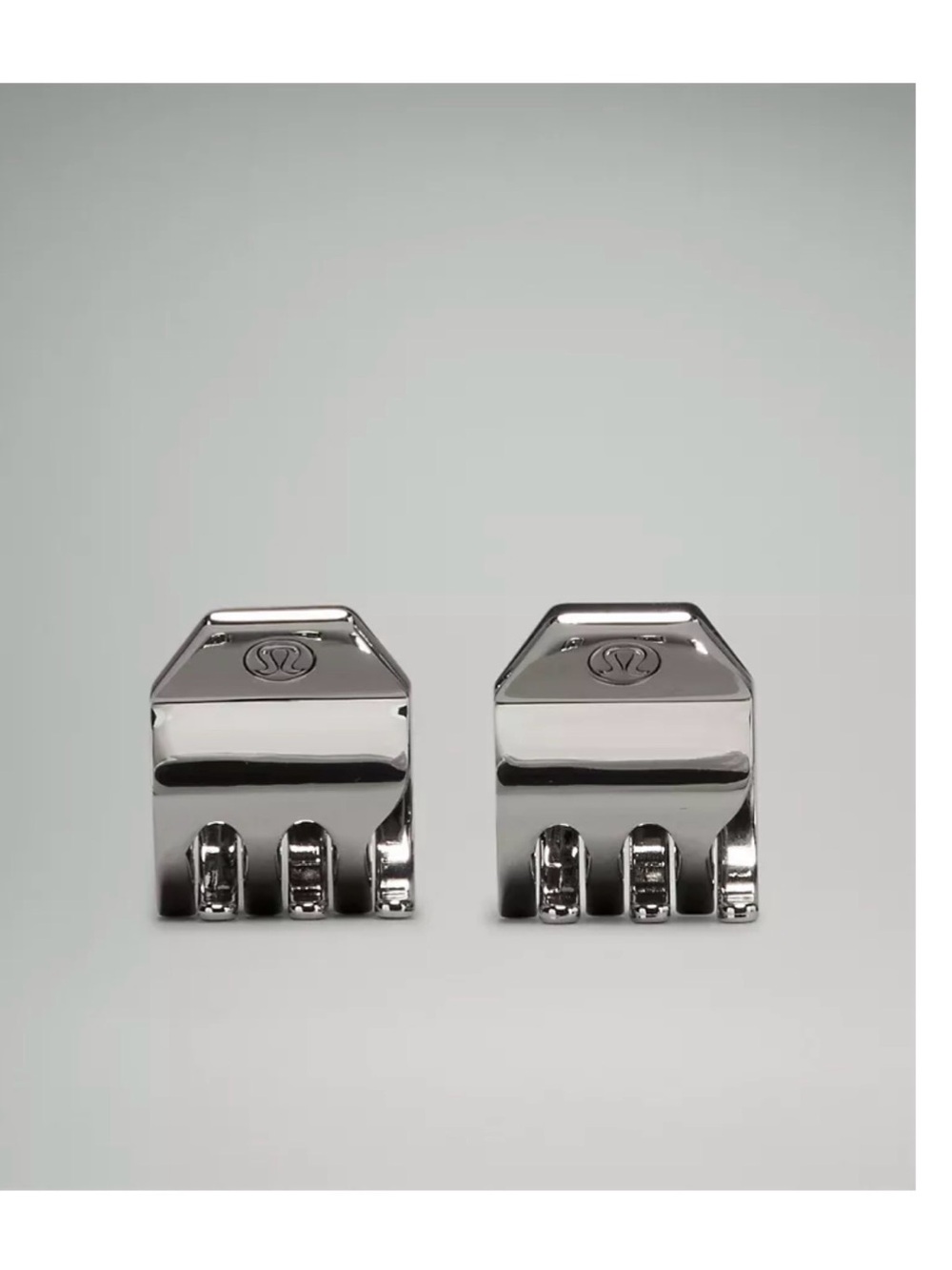 lululemon Small Metal Claw Clips *2 Pair Pack (NWT) Silver & lululemon logo